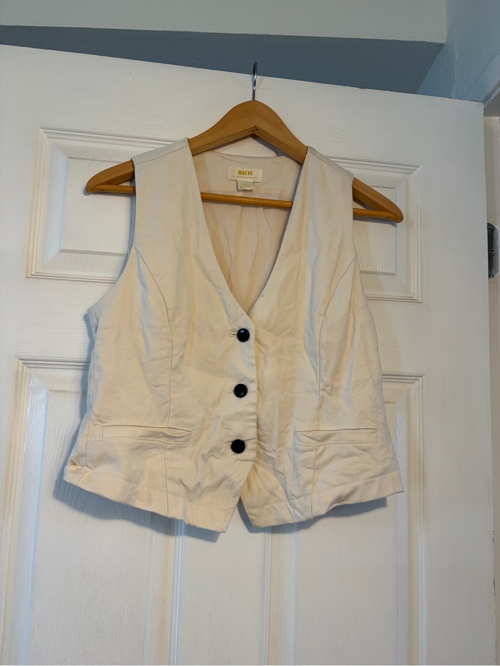 Maeve by Anthropologie Cream Vest - Small